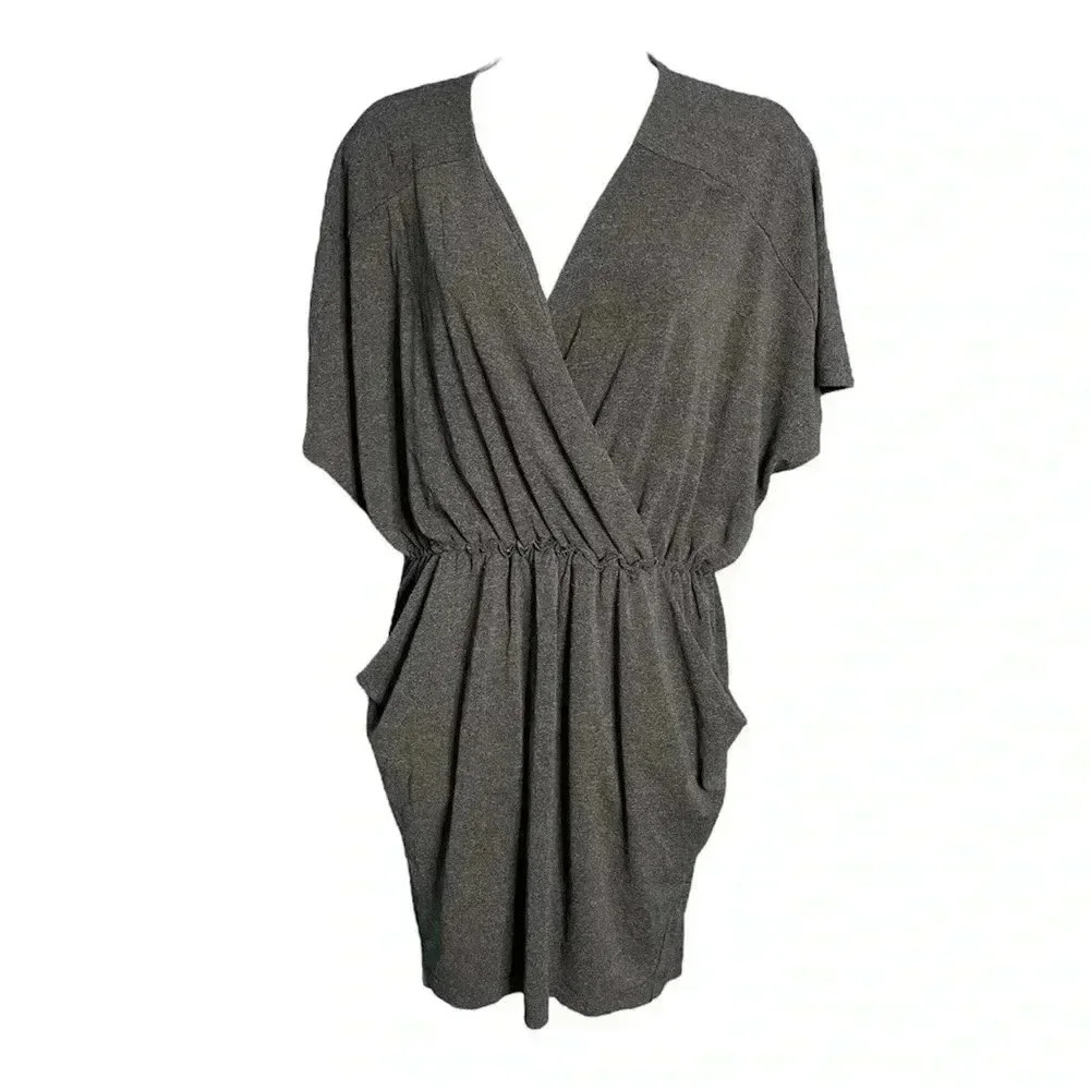 Rachel Roy Heather Gray Wrap Dolman Dress